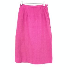 Vintage 50s Long Pencil Straight Skirt Womens Apx Sz 23" US XXS Pink Wool Blend